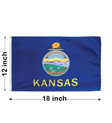 12"x18" Kansas Nylon Outdoor Flag